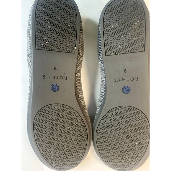 Rothy's Ballet Flats Grey Knit Size 9 Slip On Comfort Round Toe Ballerina Shoes - Picture 10 of 11